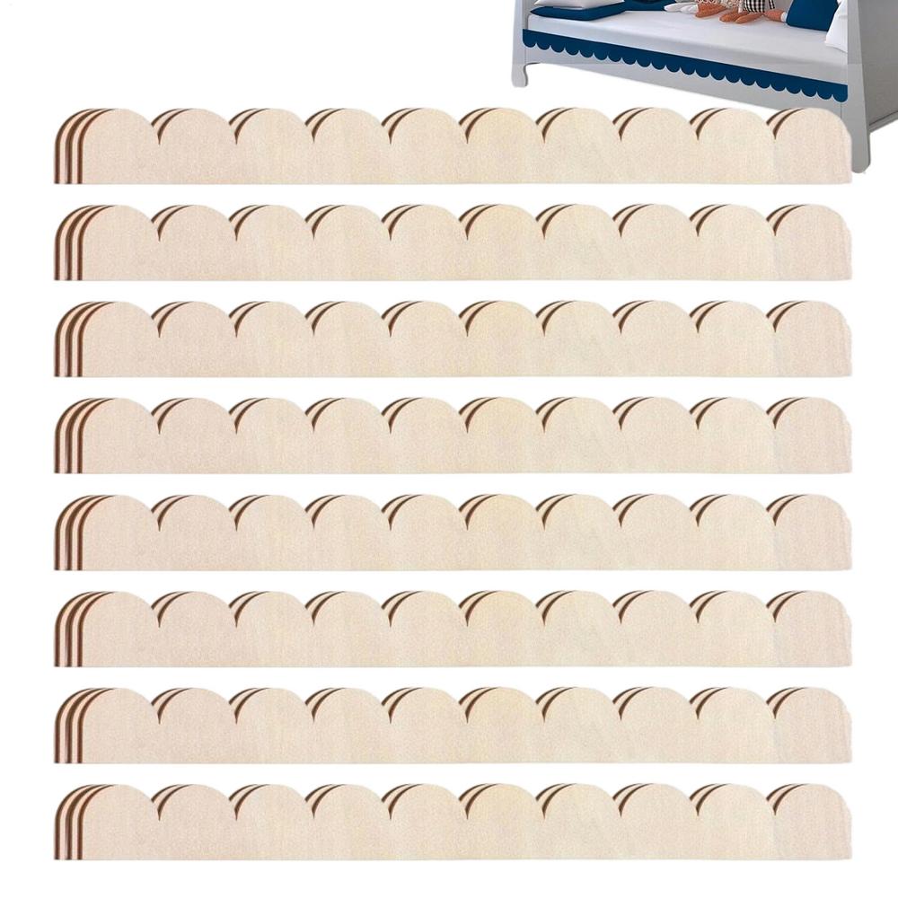 

Wooden Trim 24 Piece Unfinished Edge DIY Panel Scalloped Trim Wood For Christmas Home Wall Cabinet Shelf Window Door