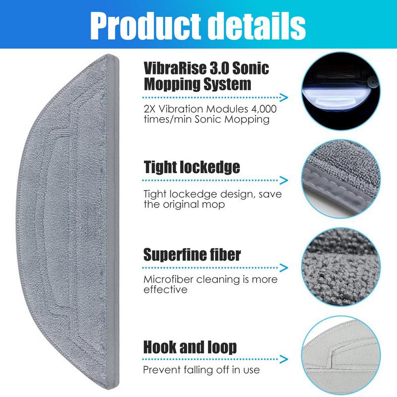 Reusable Mop Pads Pack Of 6 Microfiber Cloth Mop Absorbent Wet And Dry Reusable Microfiber Wipes For Robot Vacuum Cleaner Floor