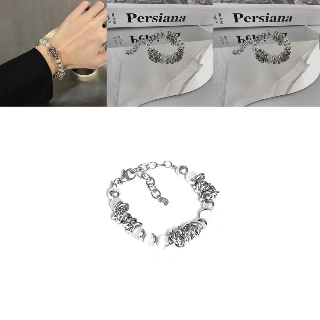 Delicate Cat Eye Stone Titanium Steel Bracelet Geometric Design Light Luxury Gift