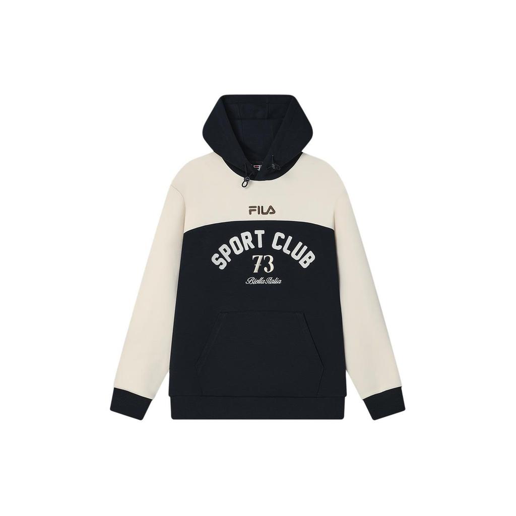 FILA Color Block Letter Print Hooded Casual Sweatshirt Men sweatshirt Legendary-Blue F11M419201F-NV