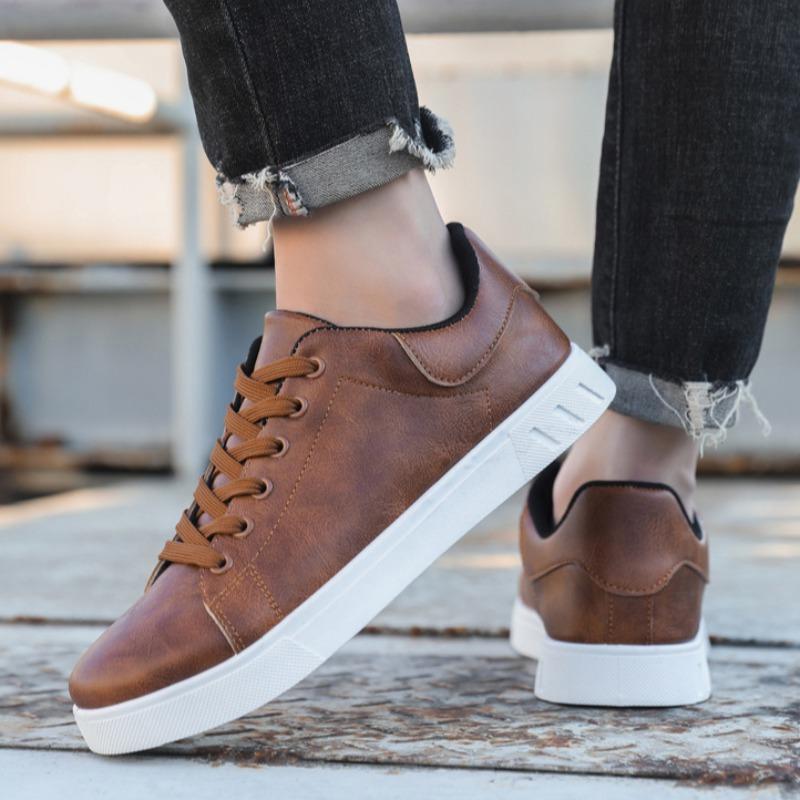 Classic Men's PU Leather Casual Shoes 2025British Style Fashion Flats Loafers Lightweight Platform Sneakers Drive Shoe Moccasins