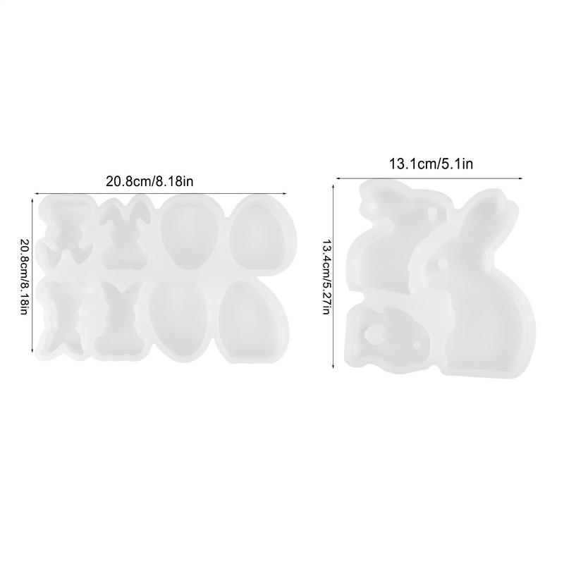 2pcs/set Easter Bunny Resin Silicone Mold cute Easter Bunny Cupcake Cookie Baking Decorating Moulds Home Decorations