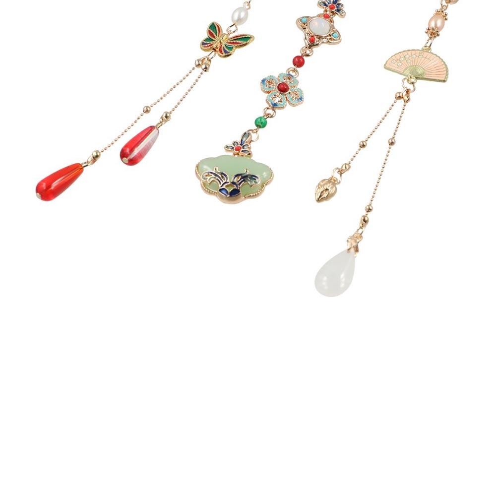 Accessories Metal Collar Pins Cheongsam Pin Accessories Tassel Brooches Antique Fan Pendant