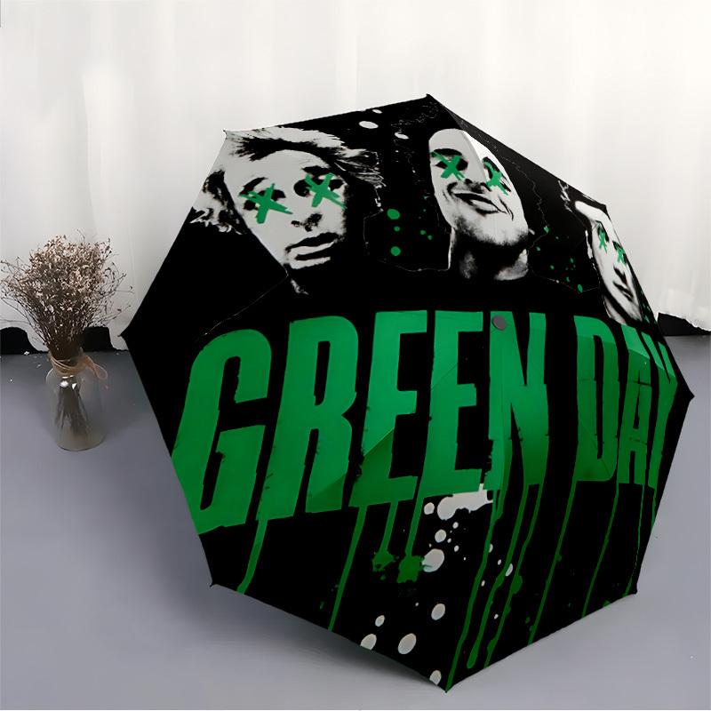 1pc Green Day Automatic Open/Close Umbrella Folding Umbrella, Portable Compact Travel Umbrella, Birthday/Christmas Gift for Men & Women L1110y20