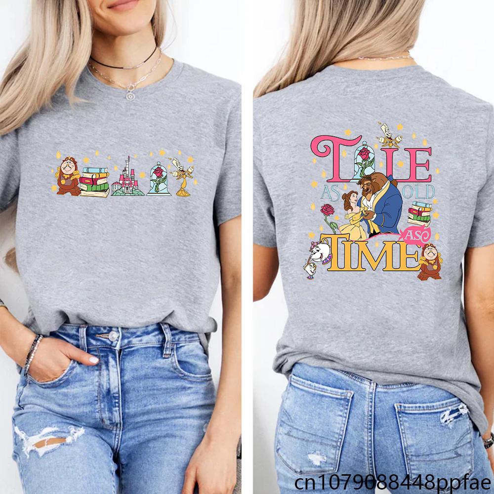 New Beauty and The Beast Tshirt Womens Outdoor Casual Personalized Shirt Anime Cartoon TShirt Tops