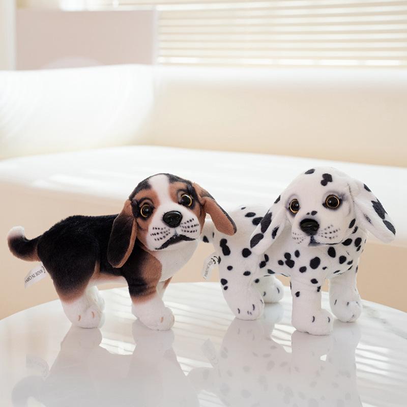 Cute simulation puppy dog spotted dog doll plush toy husky doll home decoration children's rag doll