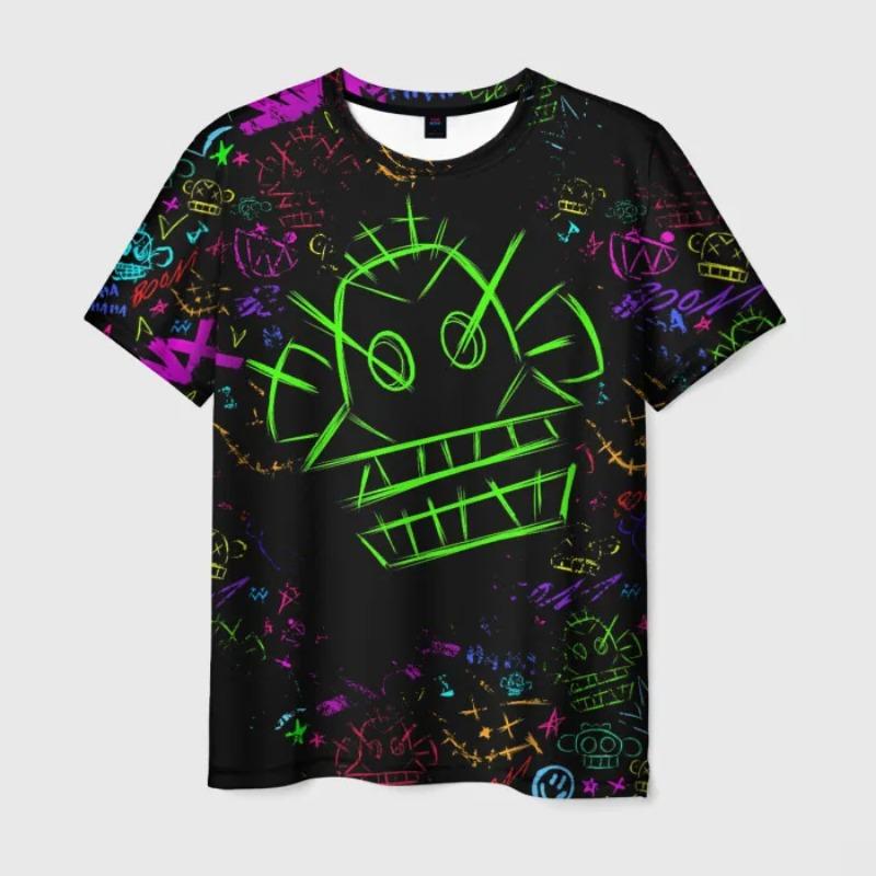 

Popular Arcane League Jinx T-shirt 3D printed men s anime T-shirt summer round neck short sleeved top children s cartoon T-shirt S