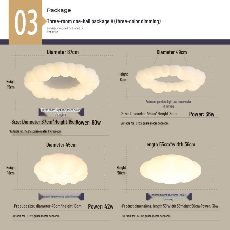 Nordic Modern Minimalist Cream Bubble Ceiling Light for Master Bedroom