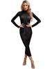 Womens Glossy Bodycon Lingerie Dress High Stretch Fabric Nightclub Attire