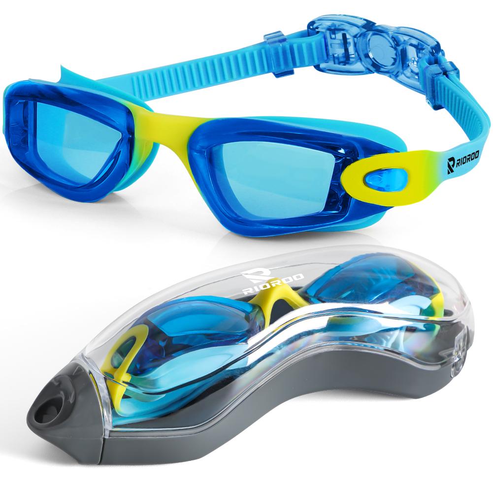 Kids Swimming Goggles Professional Anti-Fog/UV Protection No Leakage for 3-14 Years Girls Boys Swimming Goggles Gift Case