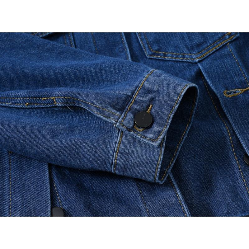 Plus Size Women's Denim Jacket Sweet Cool Color Collision Loose Tide Denim Jacket
