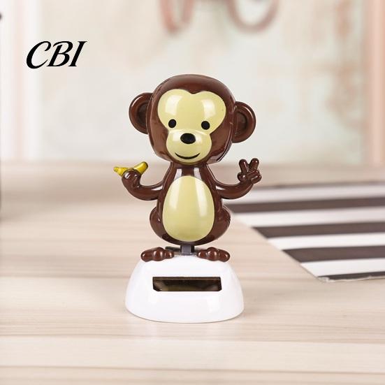 Driving Stress Relief Ornament Solar Car Ornaments, Shaking Head Monkey Toy, Banana Holding Figure Figure, Dashboard Swinging Interior Decoration Toy