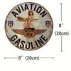 Vintage Gasoline Aviation Metal Poster Wall Art Decor