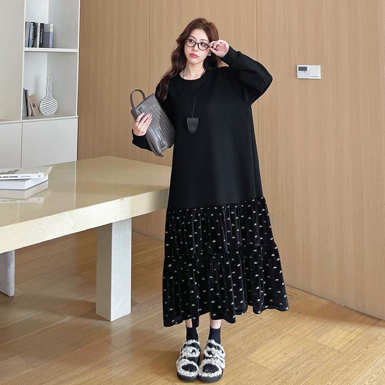 DIMANAF 2025 Women Pluls Size Dress Cotton Long Autumn Casual Shirt Solid New Loose Pullover