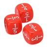 20Pcs Fraction Dice Class Set Plastic 6 Sided Multi Faceted Table Game Accessories for Kids Math Practice