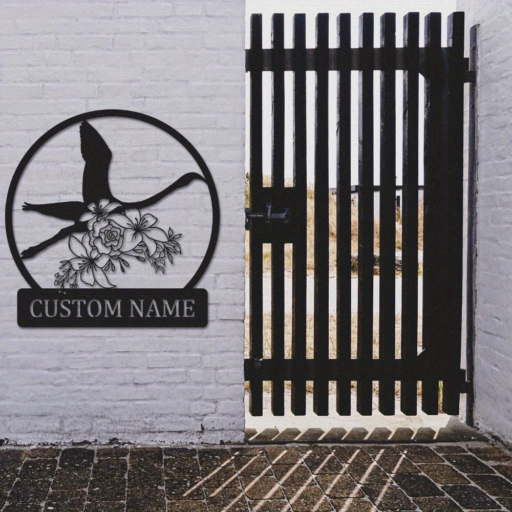 Personalizable Metal Sign Bird Wall Art Home Garden Decor Outdoor Ironwork Doorway Gift