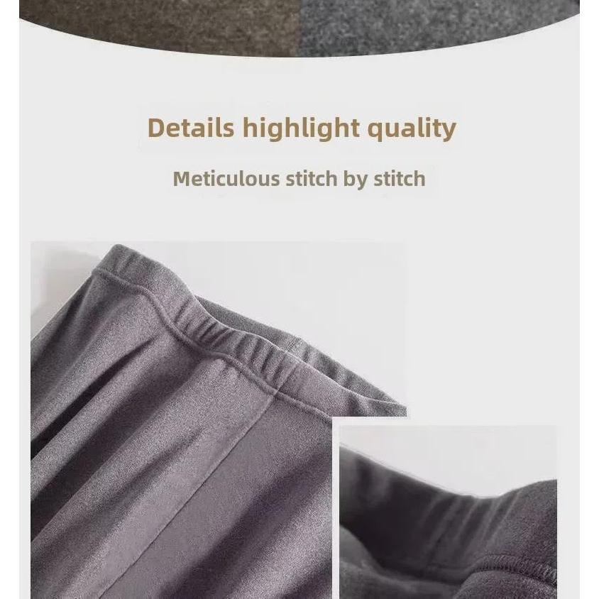 Men's Seamless Wool-Blend Thermal Pants with Knee Pads for Winter