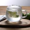 Glass Tea Cup with Infuser and Lid 350ml Large Borosilicate Teacup,Tea Glass Clear Mug for Loose Leaf Tea Gift for Birthday