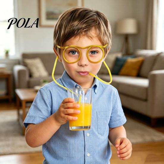 Paille en Plastique Flexible Lunettes Rigolotes Paille, Tube à Boire Lunettes Créatives pour Fêtes, Flexible Jus Soda Thé au Lait, Cadeau Gag Original Enfants