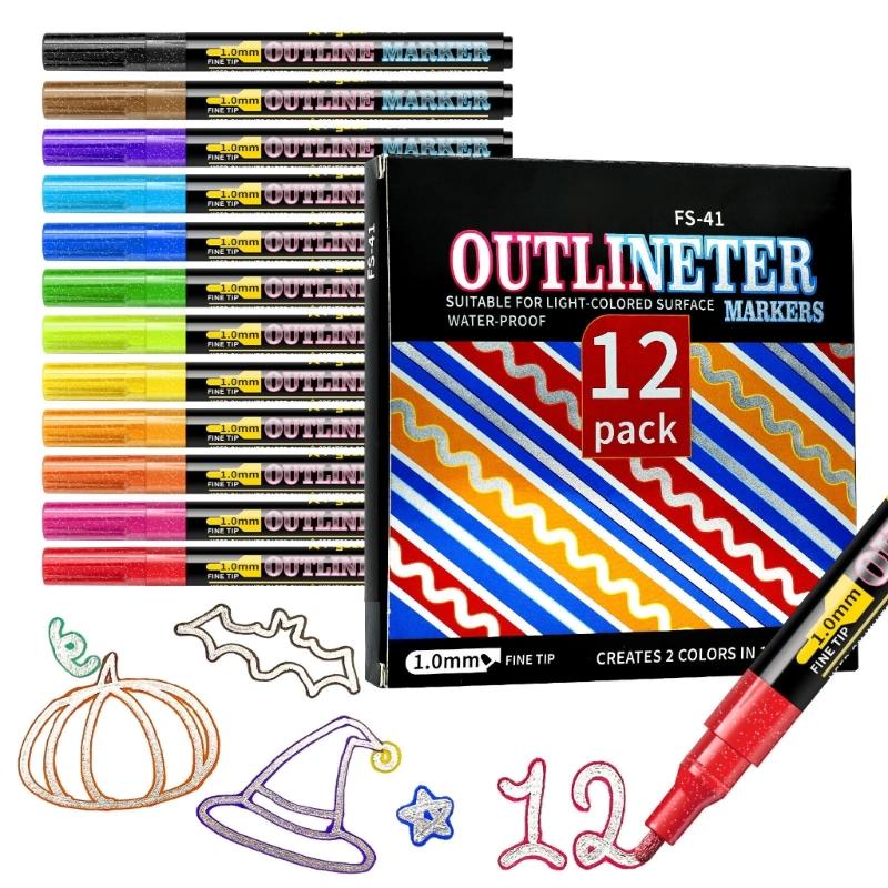 12Pcs Soft Color Marker Highlighters Set With Friendly Materials School Classroom Organization Tools For Note Taking