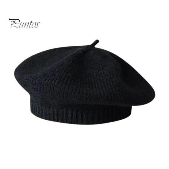 

Детская шапка художника, цветная вязаная эластичная, сохраняющая тепло, нескользящая, вязаная шапочка, детский вязаный берет, однотонная осенне-зимняя шапка, берет для улицы чёрный