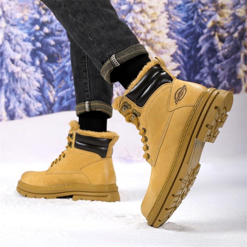 Pánské vysoké boty na volný čas Ručně vyráběné plyšové boty Ležérní boty Podzimní a zimní boty