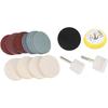 Glass Polishing Kit, Glass and Windshield Polishing DIY Kit, Sanding Paper Scratch Removal Set Ceric Dioxide Abrasive Discs Polish Pad Felt
