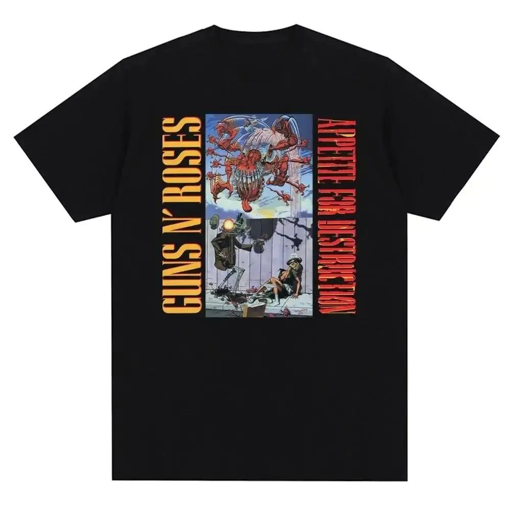

Classic Rock Band Guns N Roses Classic Poster Graphic Print T-shirt Men Women Streetwear Harajuku Fashion Short Sleeve Summer New Tee Oversized Top 4XL