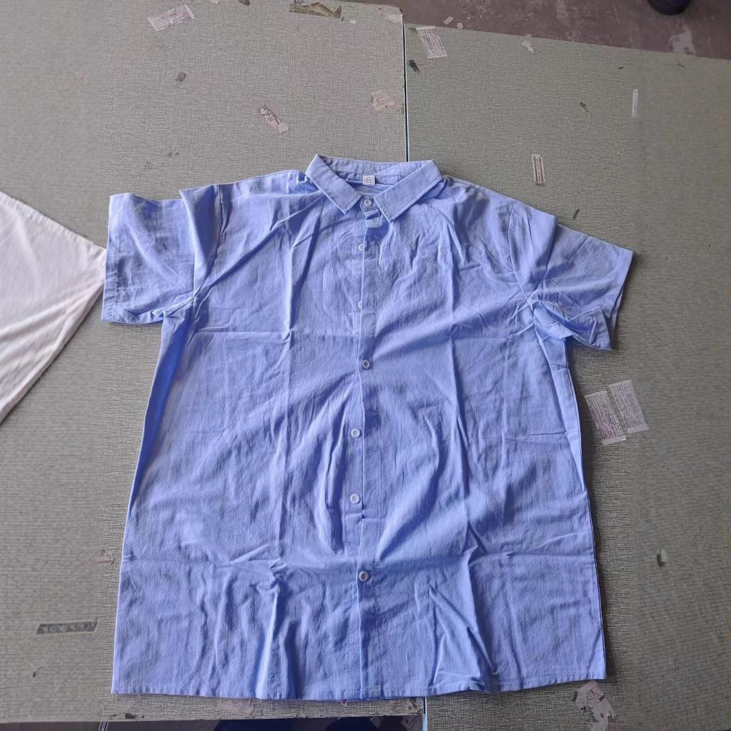 Herenoverhemd in effen kleur met kraag, casual gebreid, slim-fit model, korte mouwen