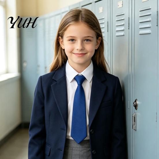 Child Dress Shirt Tie Kids Pre-tied Necktie for Boys Girls, Adjustable with Elastic Strap British Style School Uniforms Wedding And Cosplay,