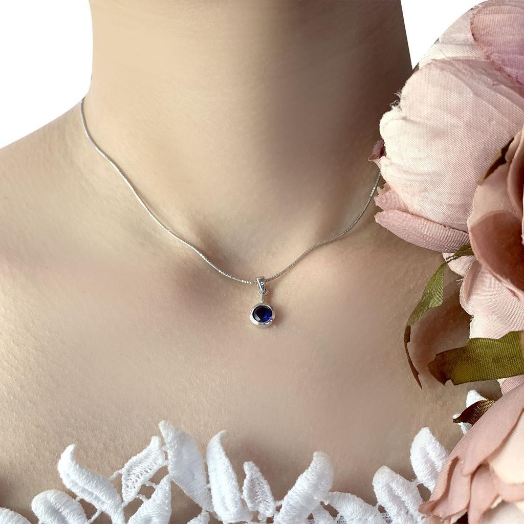 Silver Pendant with Nano Sapphire 0.638ct (2020226)