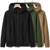Men's High-End Fleece Hooded Cardigan: Windproof, Warm, Plus Size, Loose Fit for Autumn/Winter.
