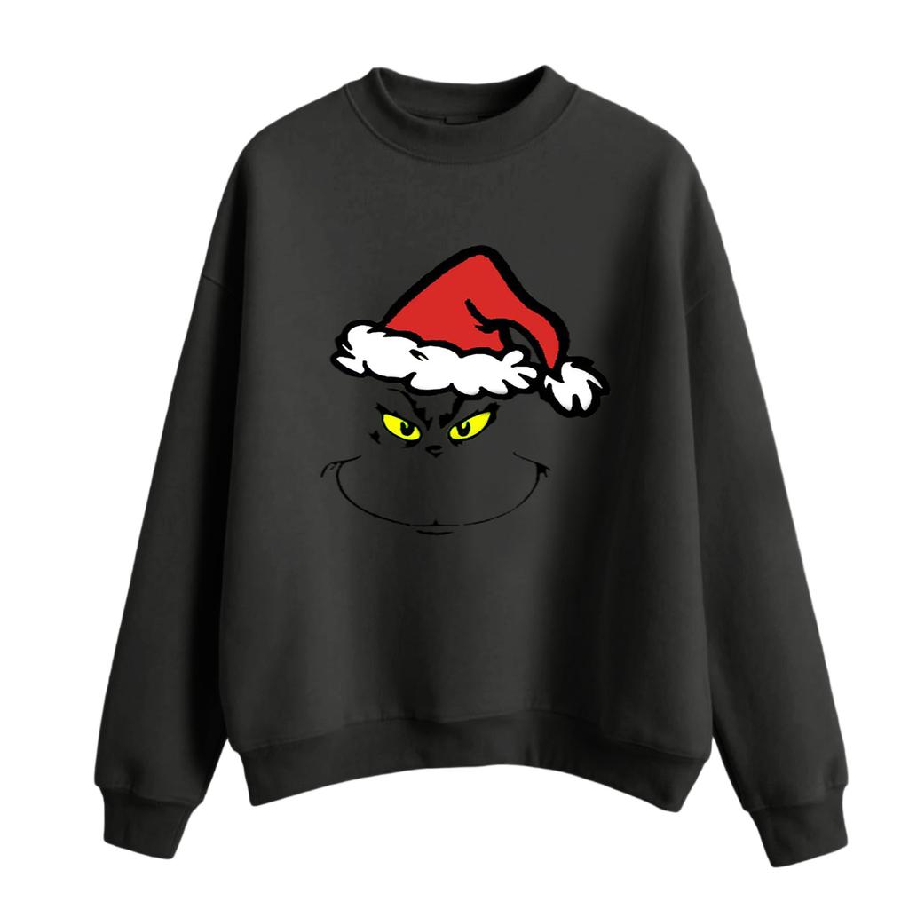 Women's Fashion Casual Round Neck Long Sleeve Christmas Printed Sweatshirt