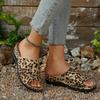Fashion Women's Fashion Shoes Summer Open-toed Women's Slippers Comfortable Lightweight Wedge Shoes Classic Printed Platform Slippers