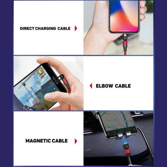 Magnetisk 5A hurtigladekabel Micro USB Type-C plugg dataledning for Android