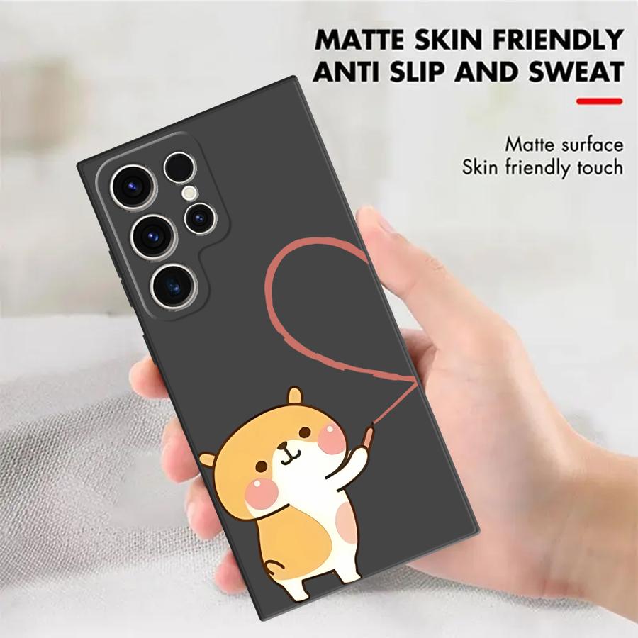 Matching Couple Cute Black Soft Shell Case for Samsung Galaxy S22 Plus S23Ultra S20 S21 FE S24 S25 Ultra S24Ultra S23 FE S25+