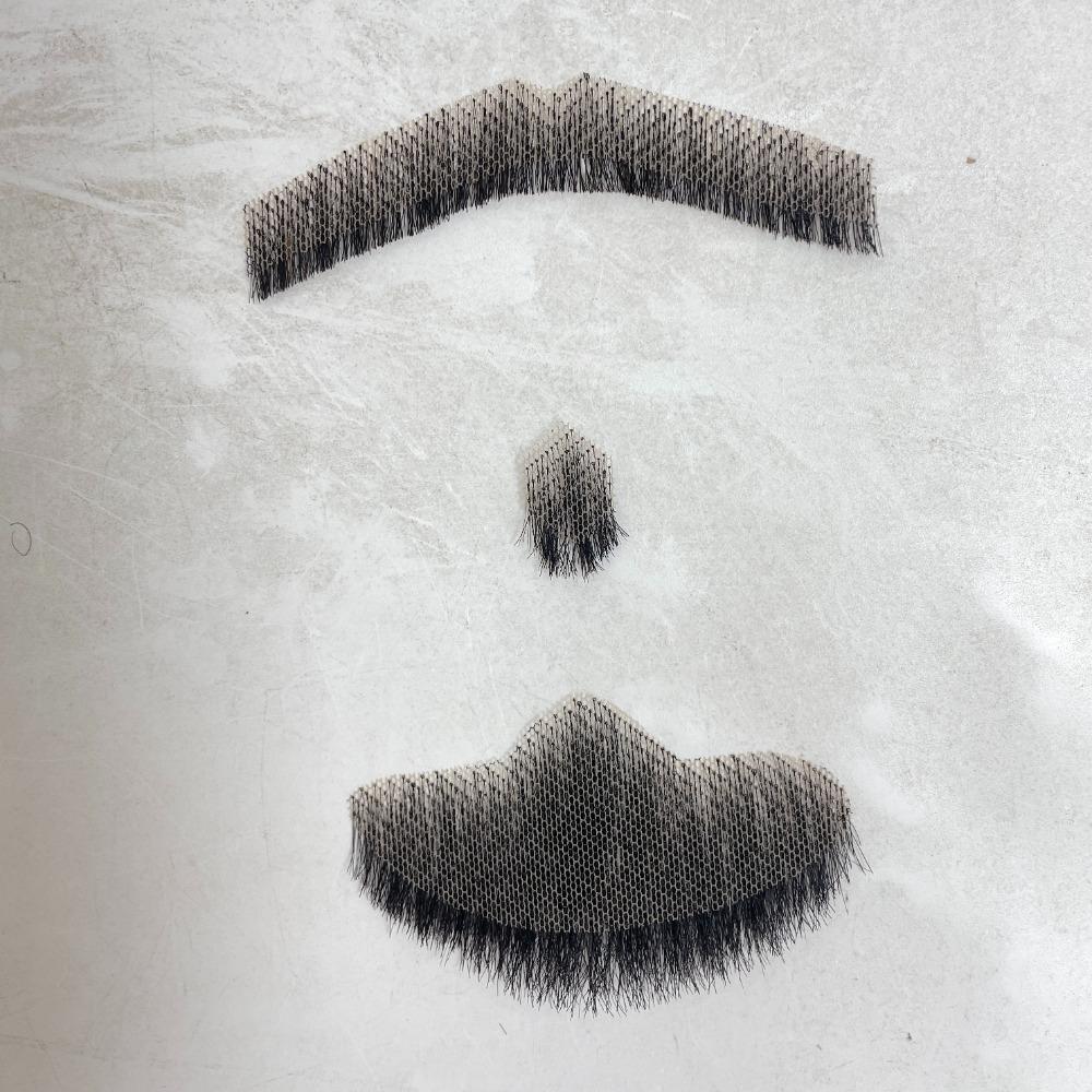Fancy Human Hair Beard Real Hair Realistic Fake Moustache Makeup Fake Beard Man