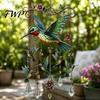 Three-dimensional Bird Carving Graceful Wind Chimes, Chimes for Outside, Metal Water Drop Crystal Pendant Hanging Suncatchers with Pendants