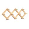 Expandable Wooden Coat Rack Wall Mount Hanger with Pegs for Hats and Mugs Space Saving Baseball Caps Organizer