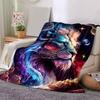 1pc Colorful Galactic Lion Blanket Seasonal Home Decorative Throw for Couch, or Car Seat Cover,Living Room.K017