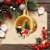 2D Christmas Car Pendant Yellow Car Hanging Charm Ornaments Tea Cup Dog Car Pendant  Festival Decor