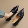 Pointed Toe Low Heel Elegant With Bow Woman Pumps Korean Style Chic Point Comfortable Summer Trend Y2k Office Shoes for Women