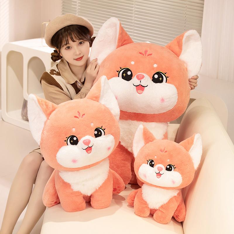 Bambola Volpe Carina con Coda Lunga Peluche Giocattolo Morbido Abbracciabile Volpe Cartone Animato Regalo Perfetto Regalo di Natale