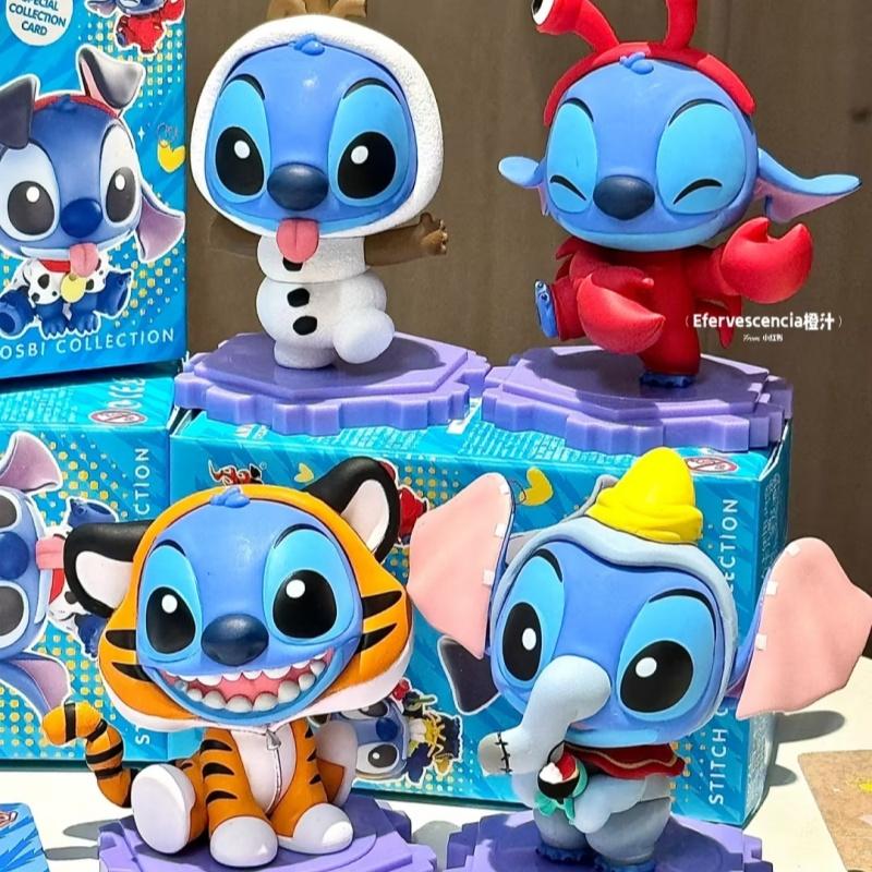 Hot Toy Disney Stitch Blind Box Cosplay Olaf Tigger Mysterious Surprise Box Figure Guess Bag Anime Model Doll Birthday Gift Toys