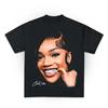 GloRilla Tour 2025 Face and Signature Black All Size T-Shirt