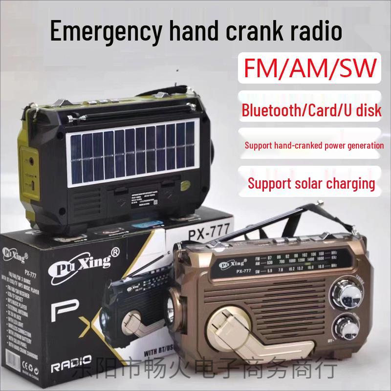 Elderly-Friendly Multi-Band Radio & Bluetooth MP3 Player with Hand-Crank