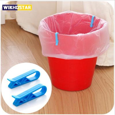 2pcs Random Color Trash Can Clamps Garbage Bag Holders Non-slip Plastic Trash Holders Garbage Bag Fixing Clip