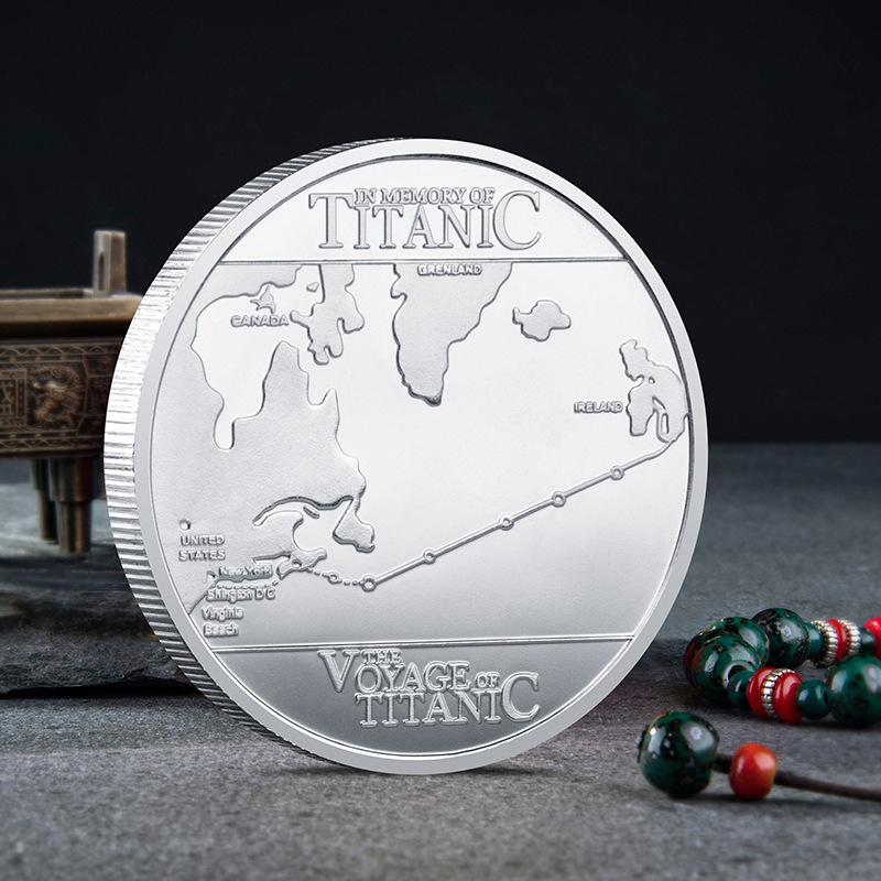 Titanic route, commemorative medal, couple, creative gift, decorative coin, gold coin, Instagram style, Christmas gift, Stocking stuffers