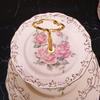 3-Tier Ceramic Dessert Stand with Metal Frame-European Style Buffet Display for Cakes, Fruits,Tea Party Wedding Table Decor