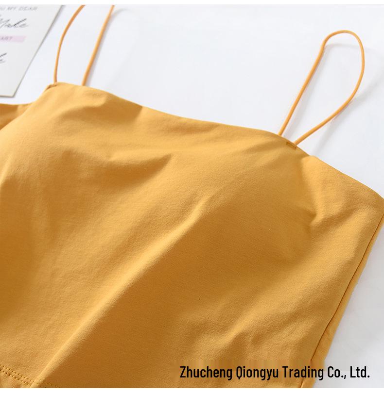 White Summer Women's Camisole with Built-in Bra and Beautiful Back Design